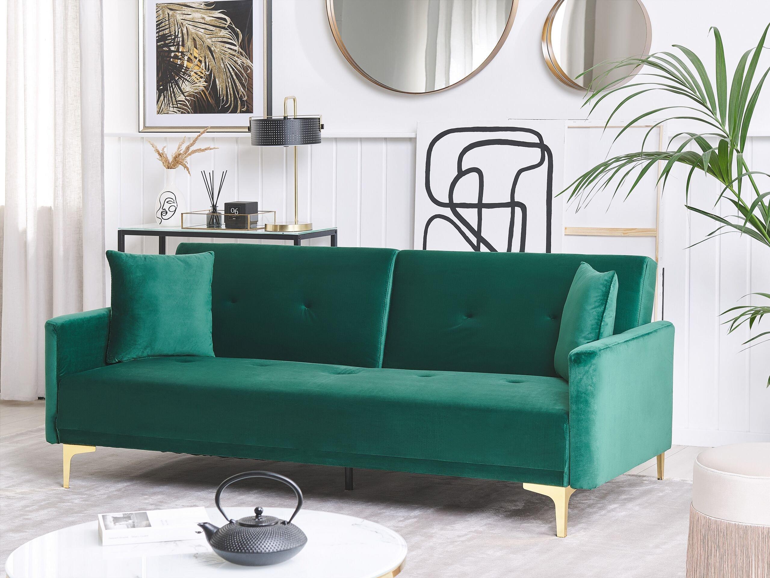 Beliani Schlafsofa aus Samtstoff Modern LUCAN  