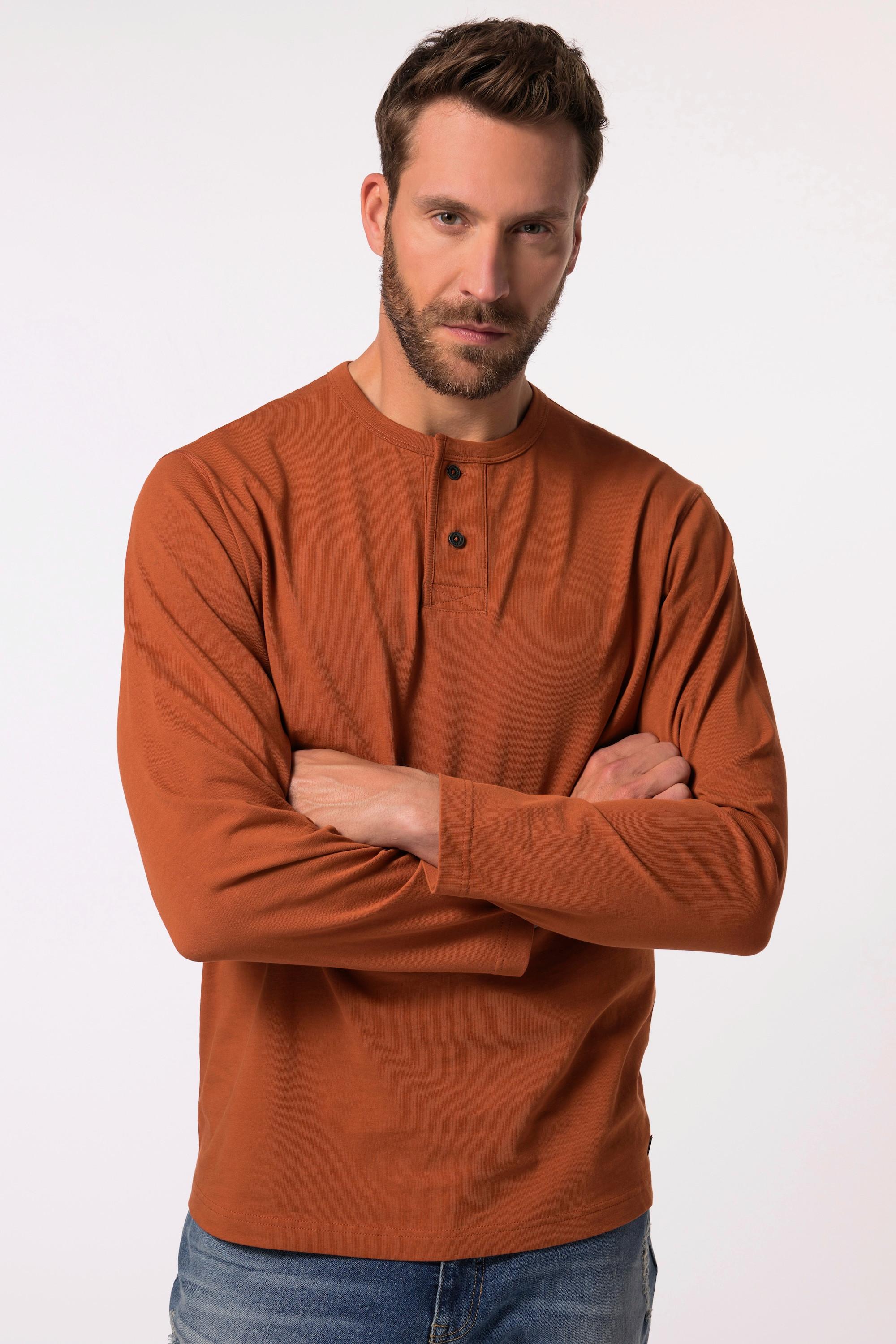 JP1880  Henley manches longues, esprit vintage - jusqu'au 8&nbsp;XL 