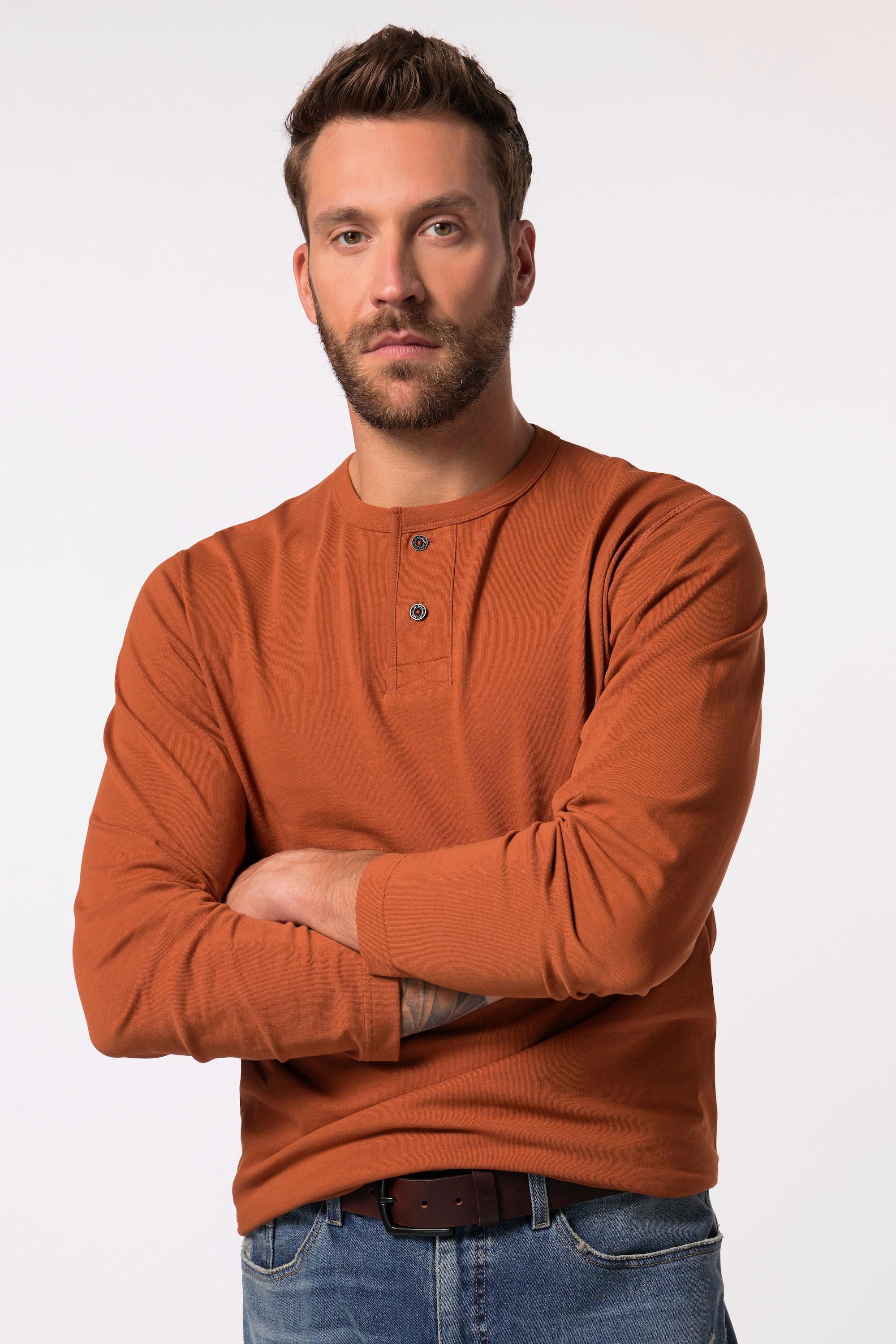 JP1880  Henley manches longues, esprit vintage - jusqu'au 8&nbsp;XL 