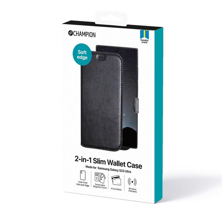 Champion  Étui portefeuille fin 2 en 1 Galaxy S23 Ultra 