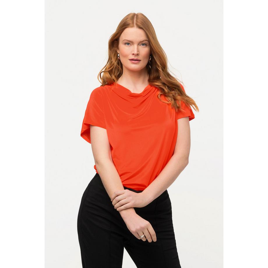 Ulla Popken T-shirt Scollo a Goccia Mezze Maniche  