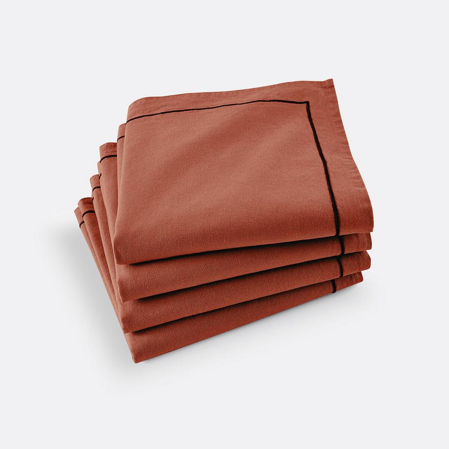 Serviettes de table lin/coton lavé Métis Bourdon