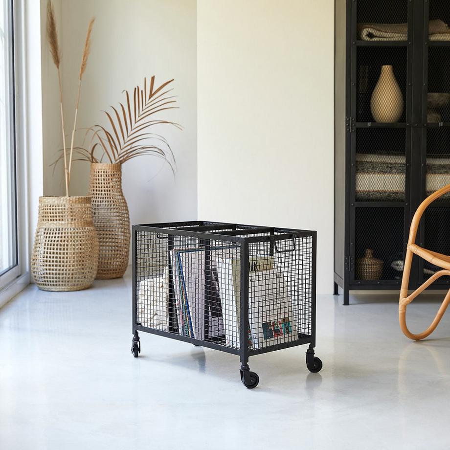 Tikamoon  Metallkorb auf Rollen Industriel 