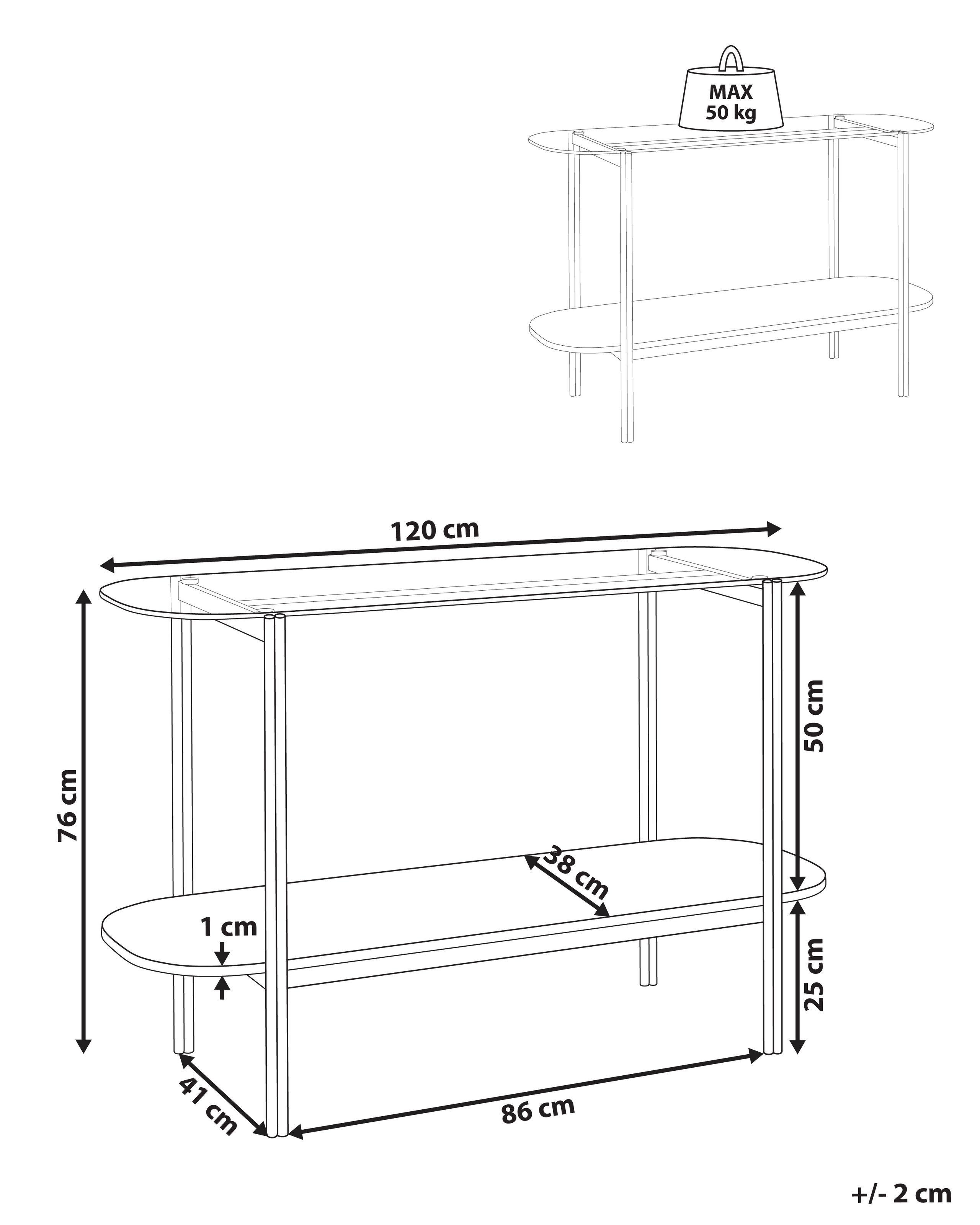 Beliani Tavolino consolle en Ferro Moderno LOVELL  
