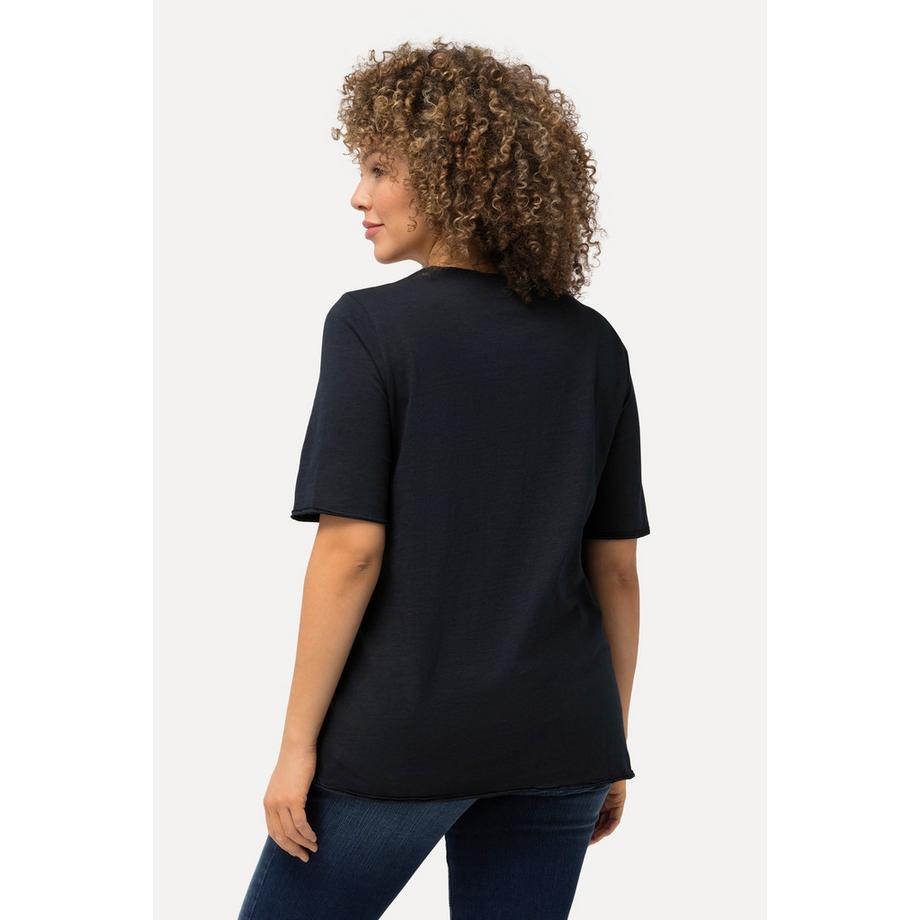 Ulla Popken T-Shirt Classic Bord Roulé Col Rond Manches Courtes  