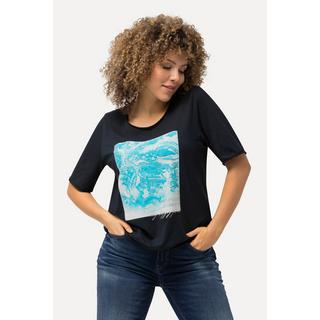 Ulla Popken  T-shirt classica con orli arrotondati, scollo a girocollo e mezze maniche 