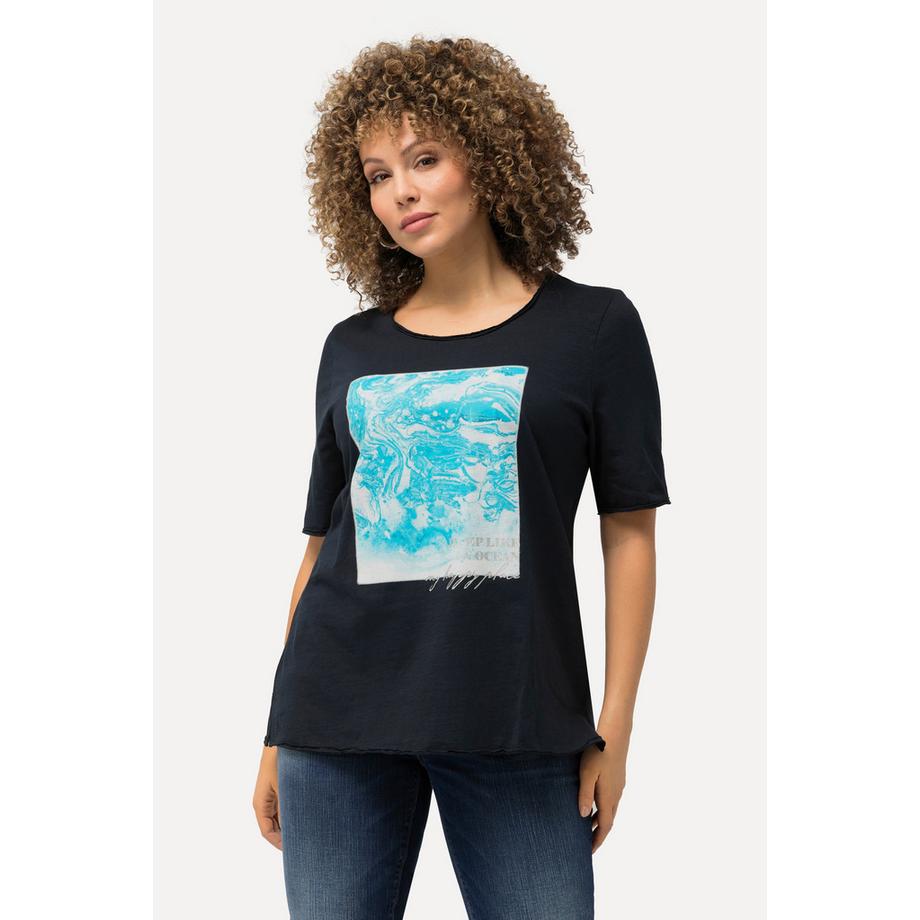 Ulla Popken T-Shirt Classic Bord Roulé Col Rond Manches Courtes  