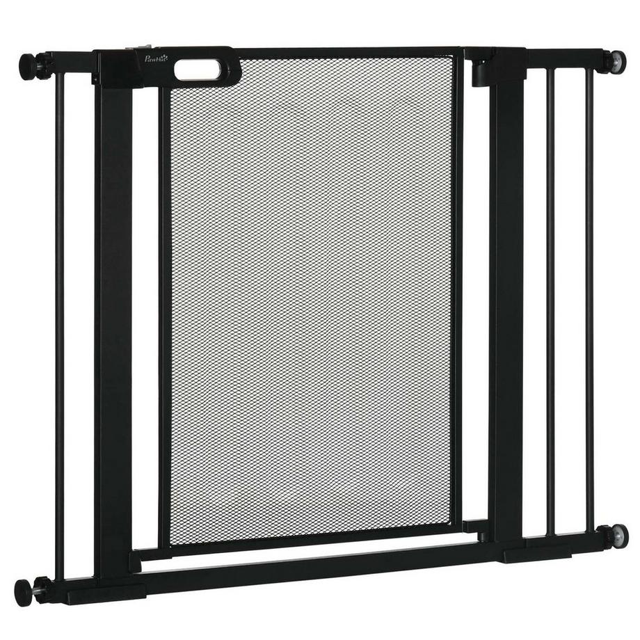 Northio  Barrière De Sécurité Pour Chien, Barrière D'Escalier, Barrière Pour Chien Sans Perçage, Barrière De 75 À 103 Cm De Large, Fermeture Automatique, Pour Enfants, Chats, Acier, Noir 