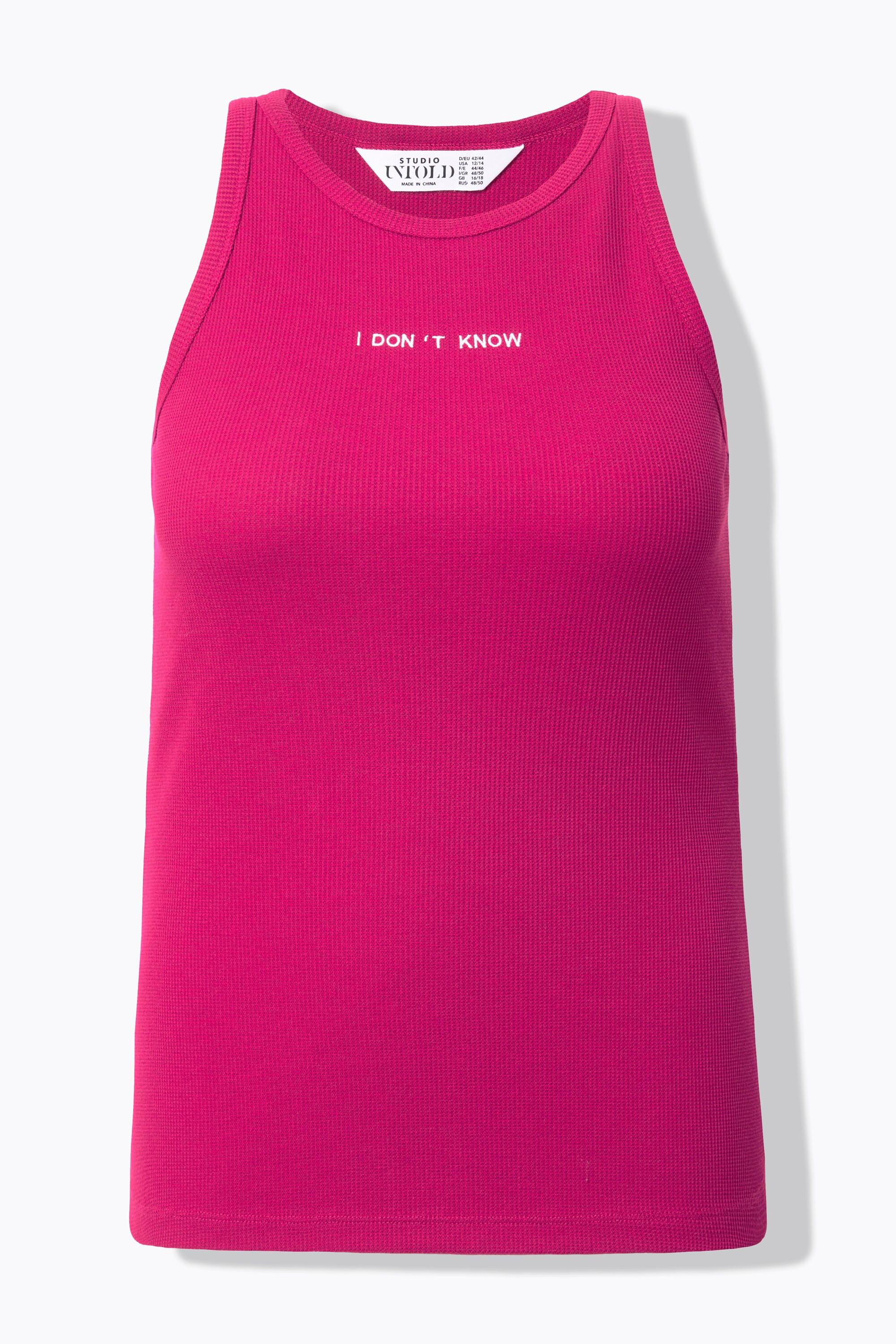 Studio Untold Tanktop Slim Shape Strukturjersey Stickerei  