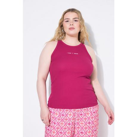 Studio Untold Tanktop Slim Shape Strukturjersey Stickerei  