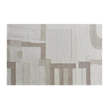 Vente-unique  Tappeto con rilievi 200 x 290 cm 100% Lana di artigianato 1800 g/m2 Beige e Tortora - MANDJARO 