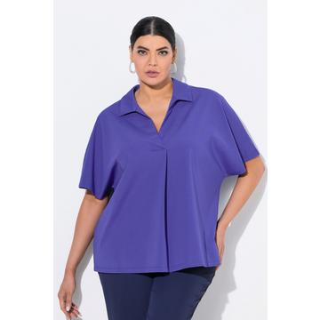 Felpa dal taglio oversize con collo da camicia e mezze maniche