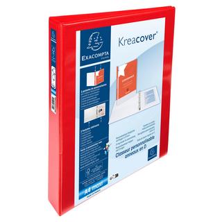 Exacompta Classeur personnalisable rigide 2 poches KreaCover - 4 anneaux en D 30mm - A4 maxi - x 10  