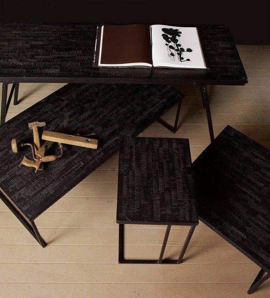 mutoni Table d'appoint Sharing noir 60x60  