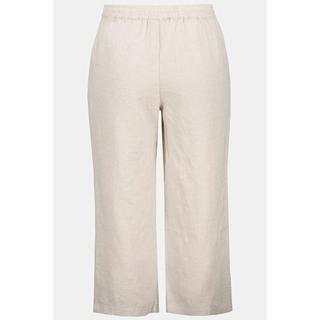 Ulla Popken  Pantaloni di lino a 7/8 naturalmente freschi con cintura elastica 