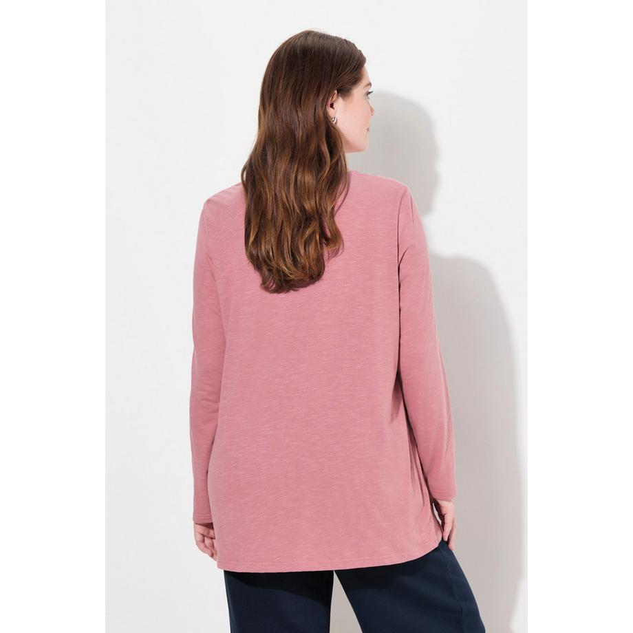 Ulla Popken Lagenoptik Rundhals Langarm Shirt Biobaumwolle  