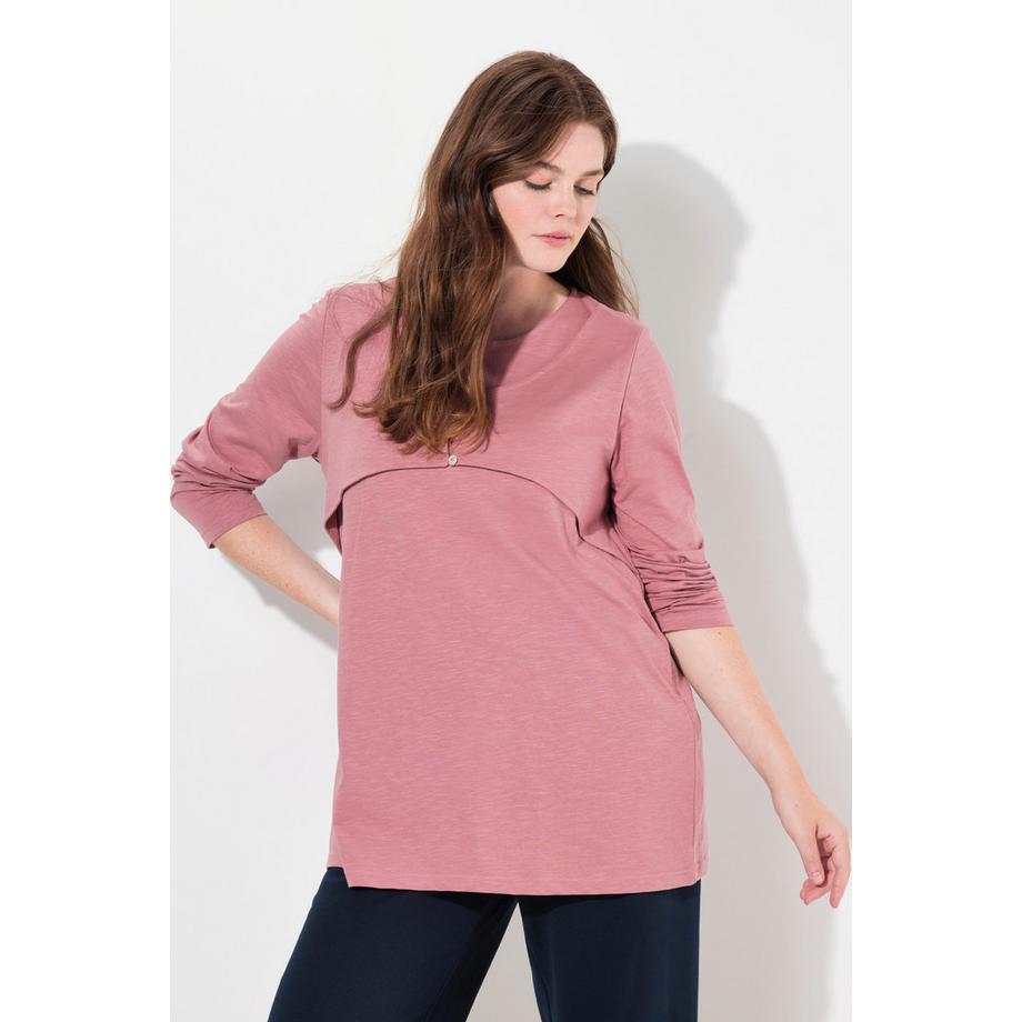 Ulla Popken Lagenoptik Rundhals Langarm Shirt Biobaumwolle  