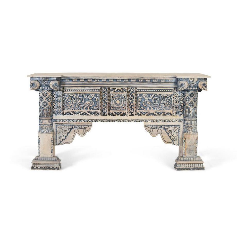 mutoni inspiration Console Trono Bois de mangue bleu 173  