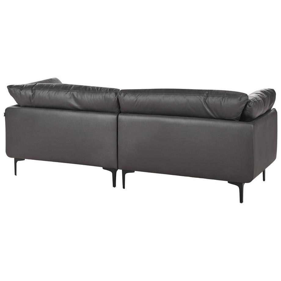 Beliani Canapé 3 places en Cuir écologique vegan Industriel REVSNES  