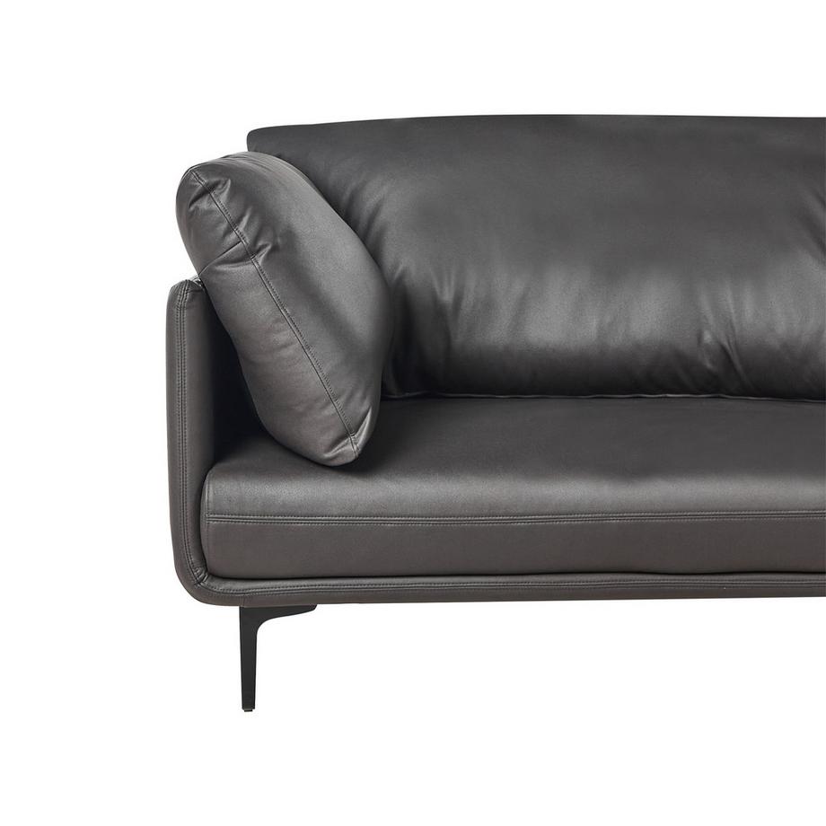 Beliani Canapé 3 places en Cuir écologique vegan Industriel REVSNES  