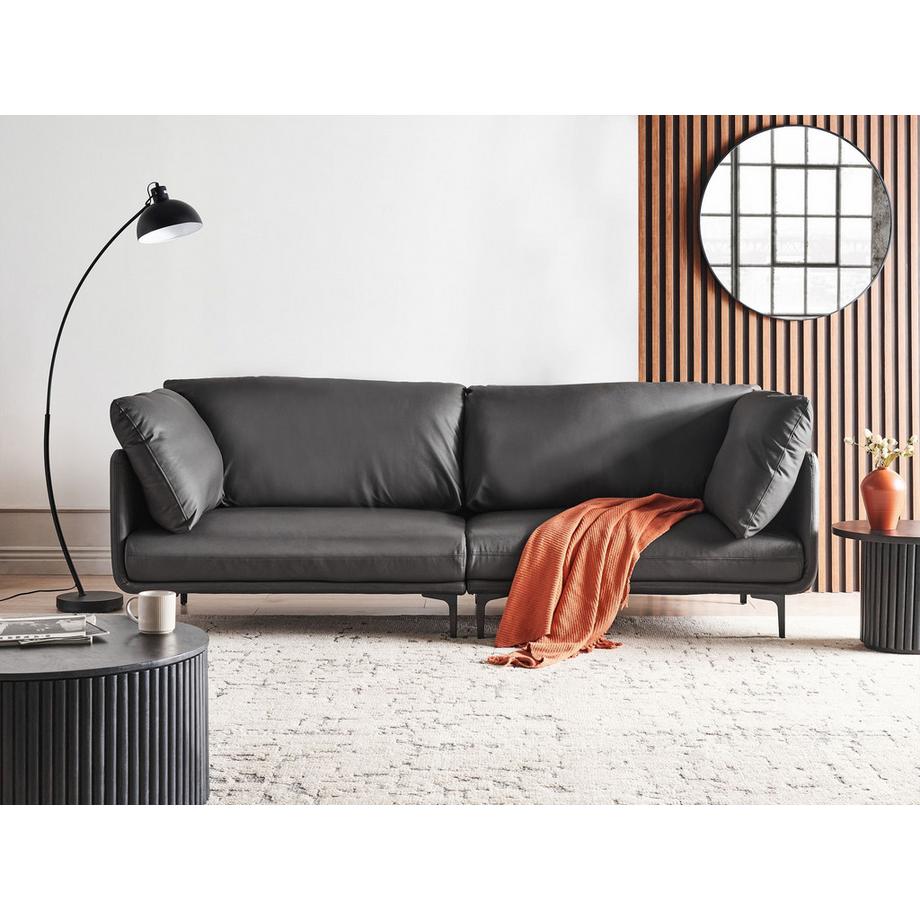 Beliani Canapé 3 places en Cuir écologique vegan Industriel REVSNES  