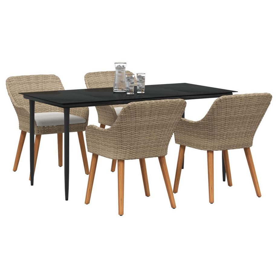 VidaXL Ensemble de salle à manger pour jardin poly rattan  