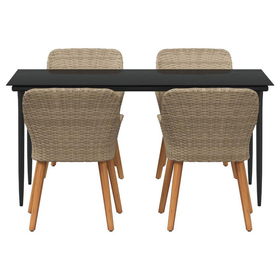 VidaXL Ensemble de salle à manger pour jardin poly rattan  