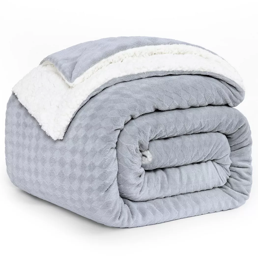 Alopini - Kuscheldecke Flauschige Wolldecke, Flauschige Fleecedecke, Onesize, Grau