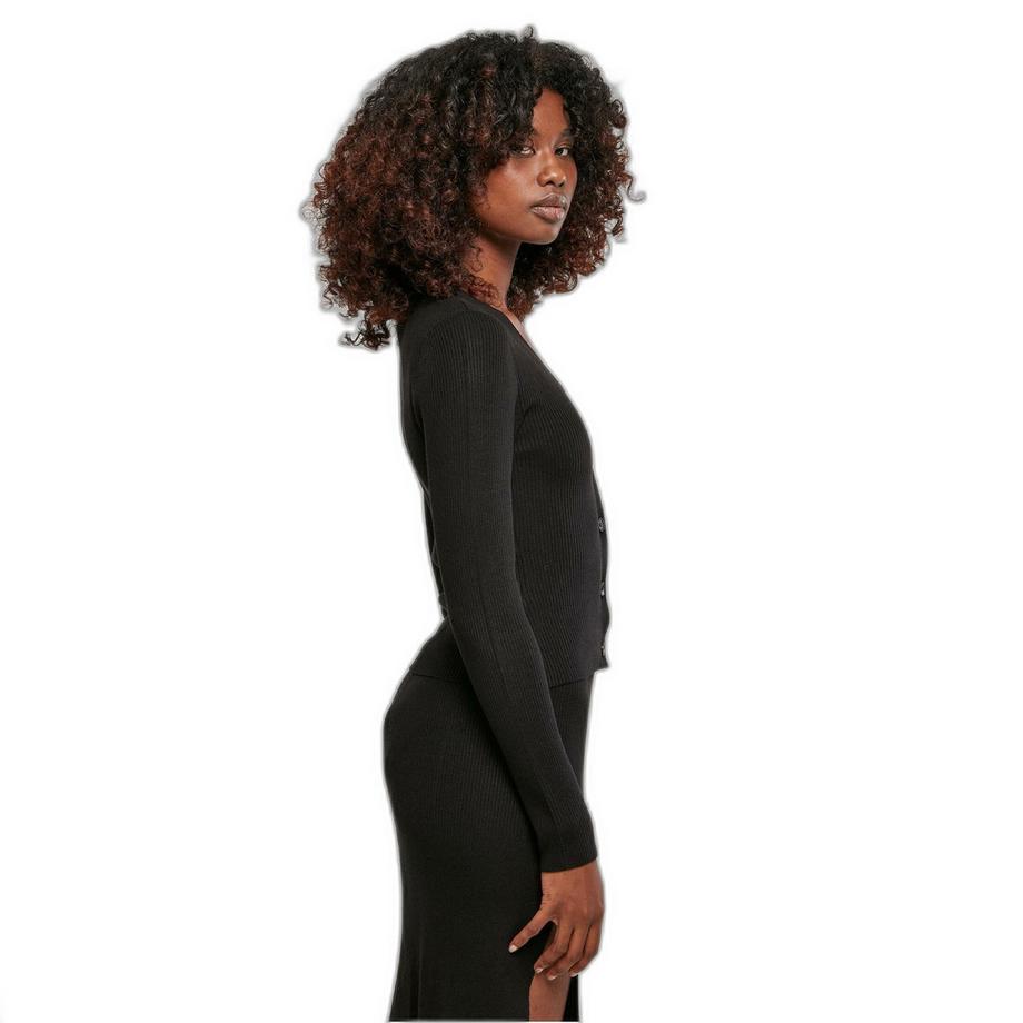 URBAN CLASSICS Damen Kurze Rippstrick Strickjacke  