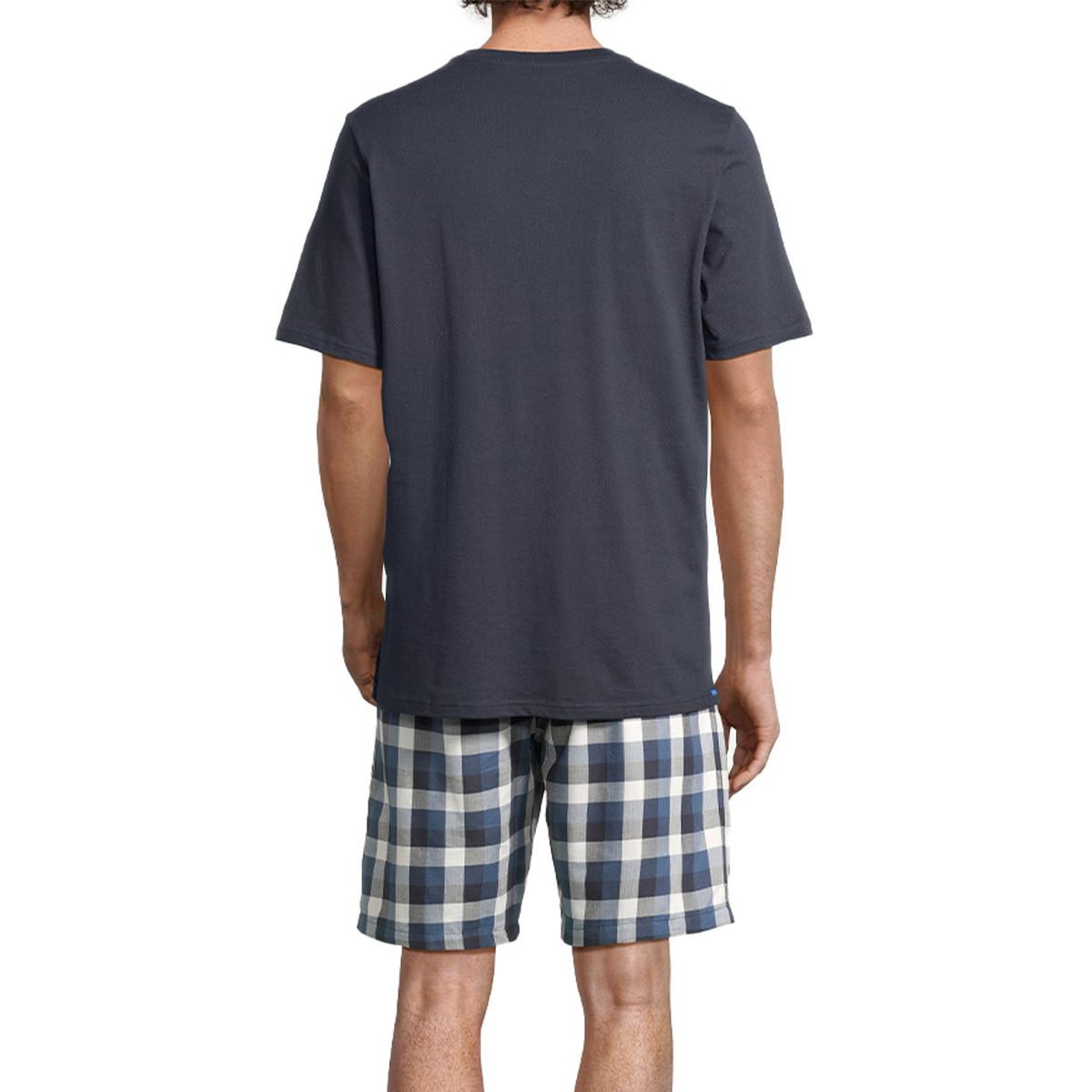 Schiesser Night & Home Kurzarm Henley Schlafanzug Set  