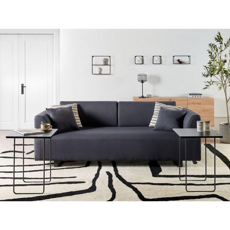 Beliani Canapé avec tables d'appoint en Tissu Minimaliste SOKNA  