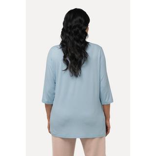 Ulla Popken  Shirt, tiefer Rundhalsausschnitt, 3/4 Arm 