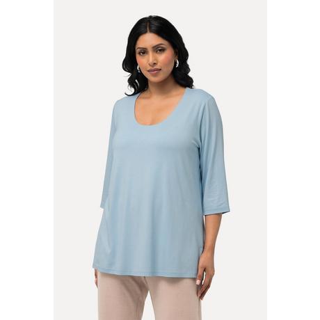 Ulla Popken  T-shirt manches 3/4, profond décolleté rond 