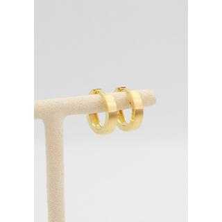 MUAU Schmuck  Créoles or jaune 750, 14mm 