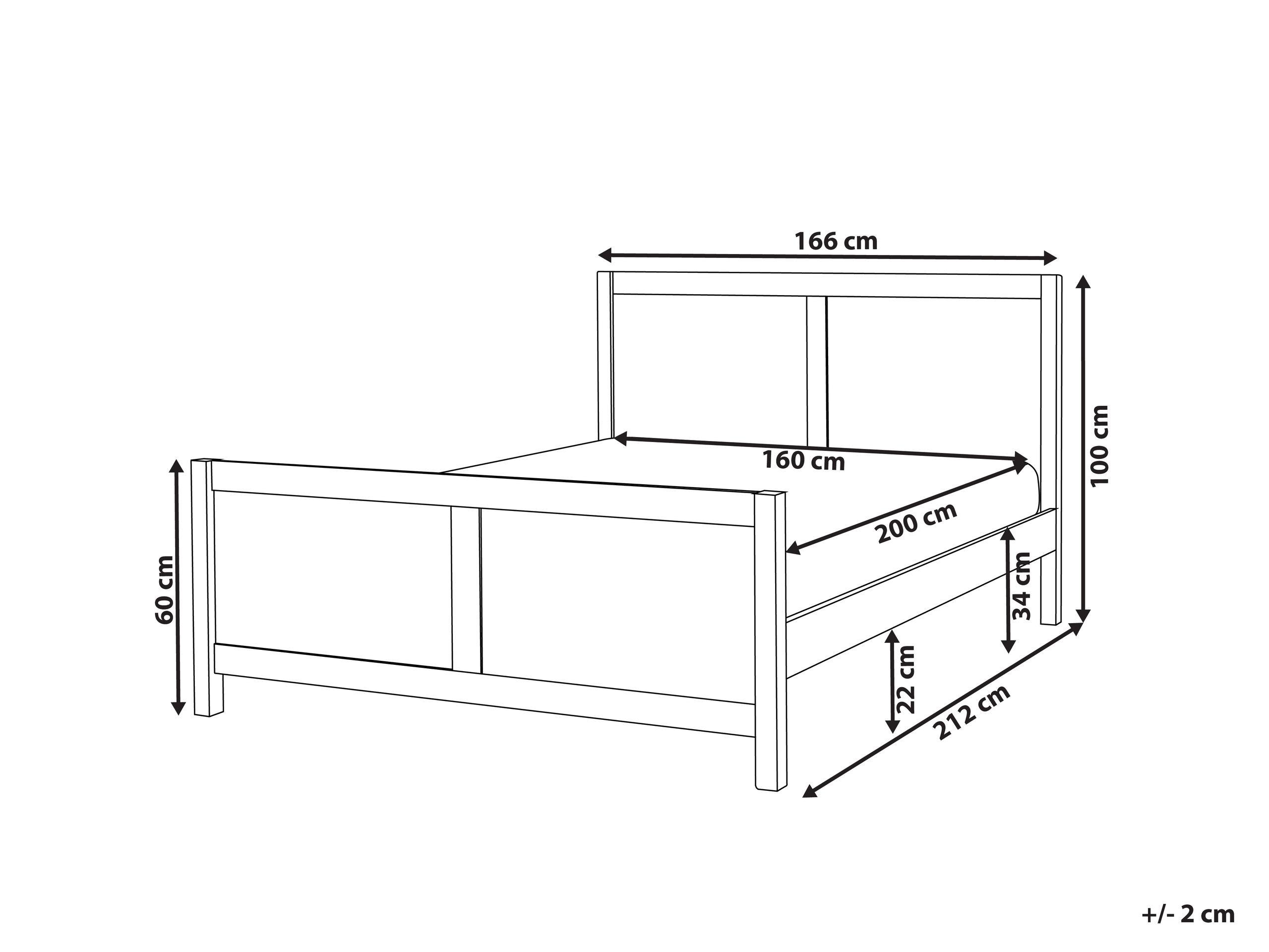 Beliani Letto en Legno di caucciù Rustico CHAMPAGNAT  