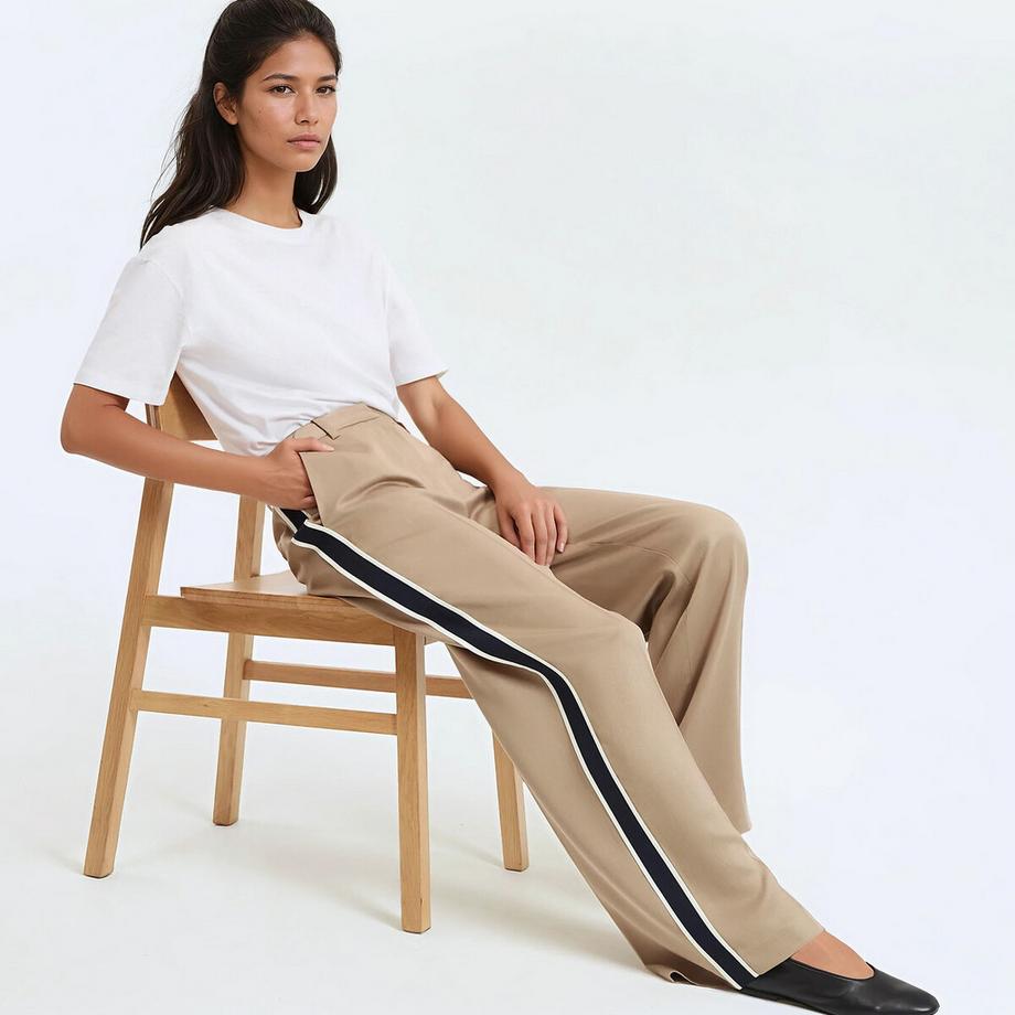 La Redoute Collections Weite Lyocell Hose mit Seitenstreifen  