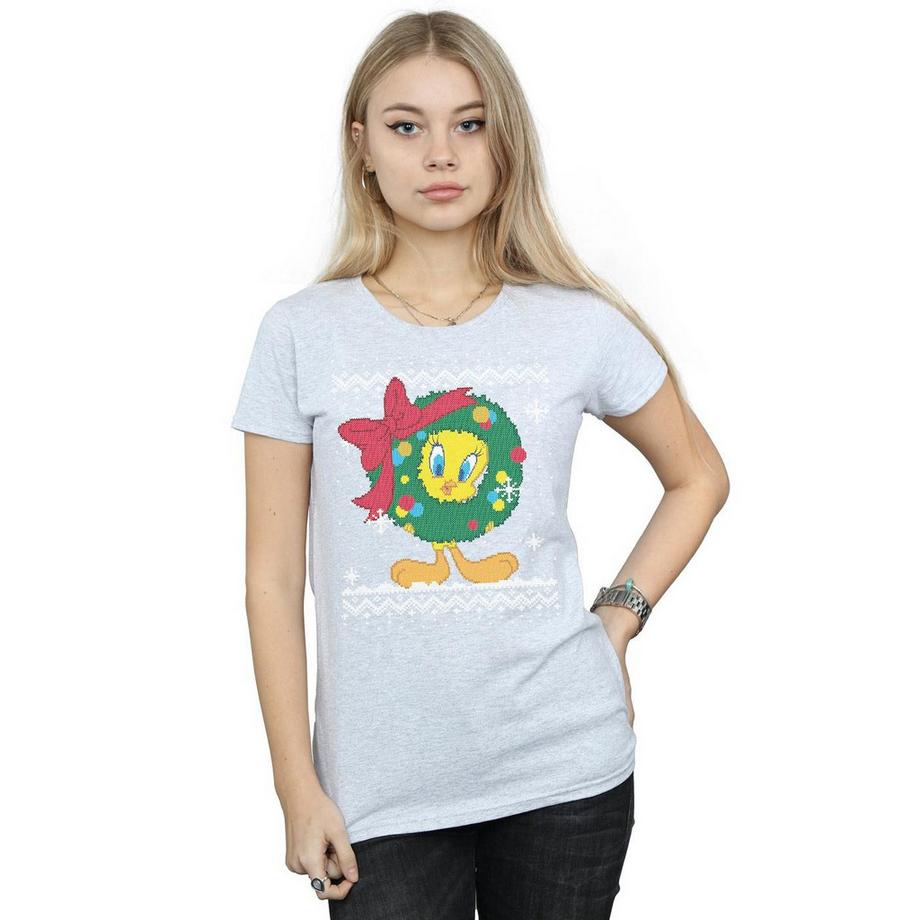 LOONEY TUNES Tweety Pie Christmas Fair Isle T-Shirt  