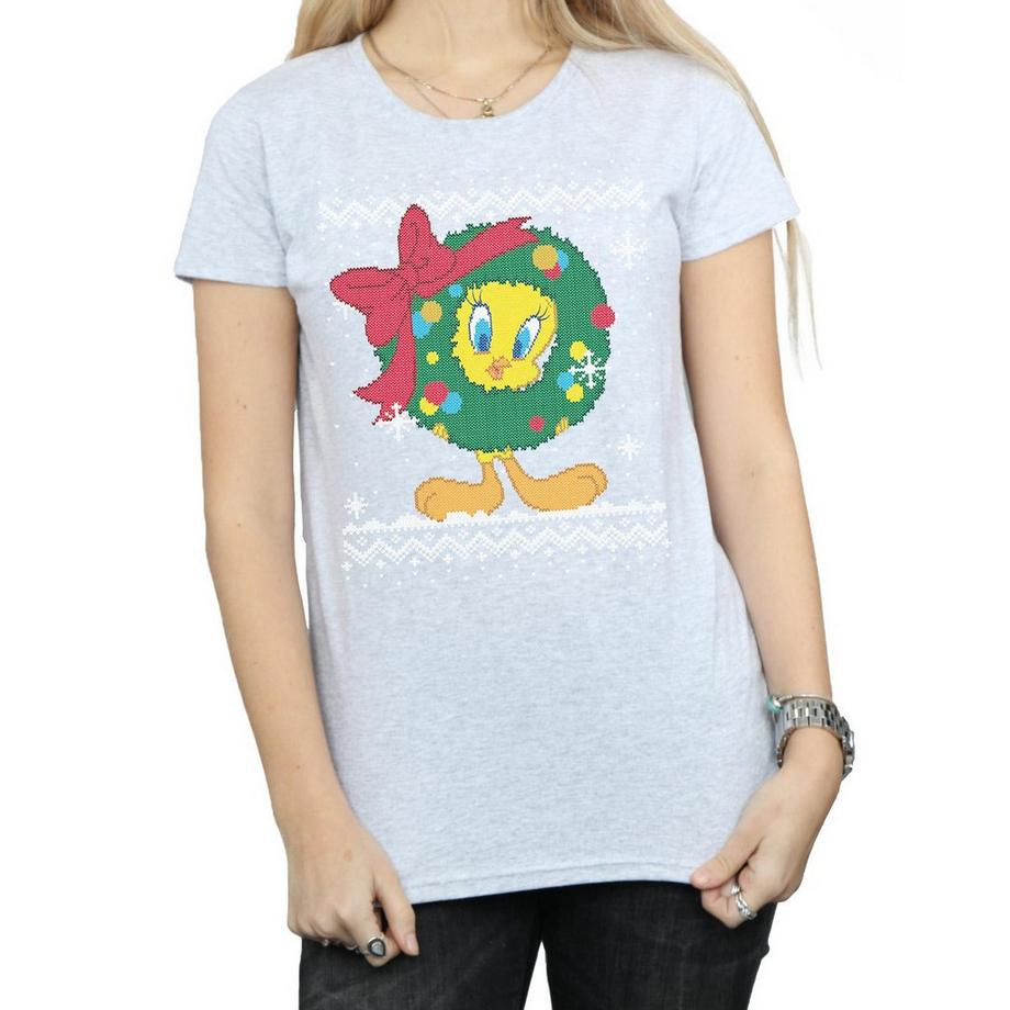 LOONEY TUNES Tweety Pie Christmas Fair Isle T-Shirt  