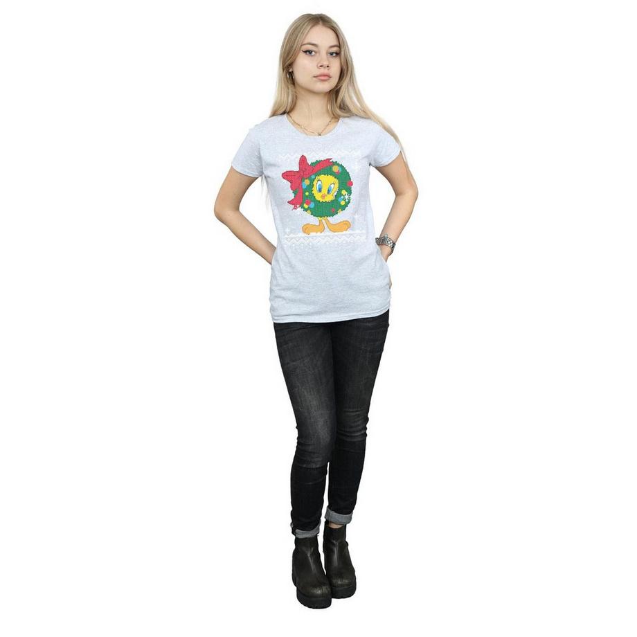 LOONEY TUNES Tweety Pie Christmas Fair Isle T-Shirt  