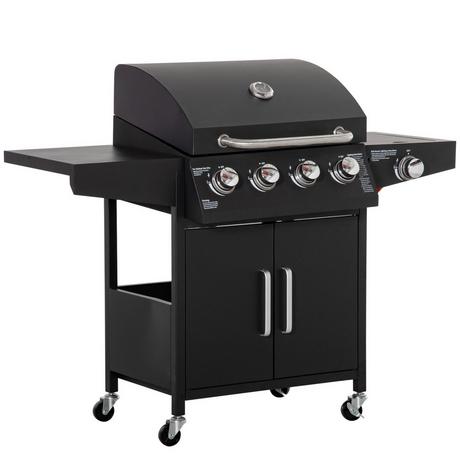 Northio Barbecue À Gaz Avec 3 Brûleurs 3 Kw Chacun Chariot De Grill Mobile Avec 4 Roues Filet De Grill Tables D'Appoint Tuyaux Réducteurs De Pression 132,4 Cm X 55 Cm X 109 Cm  