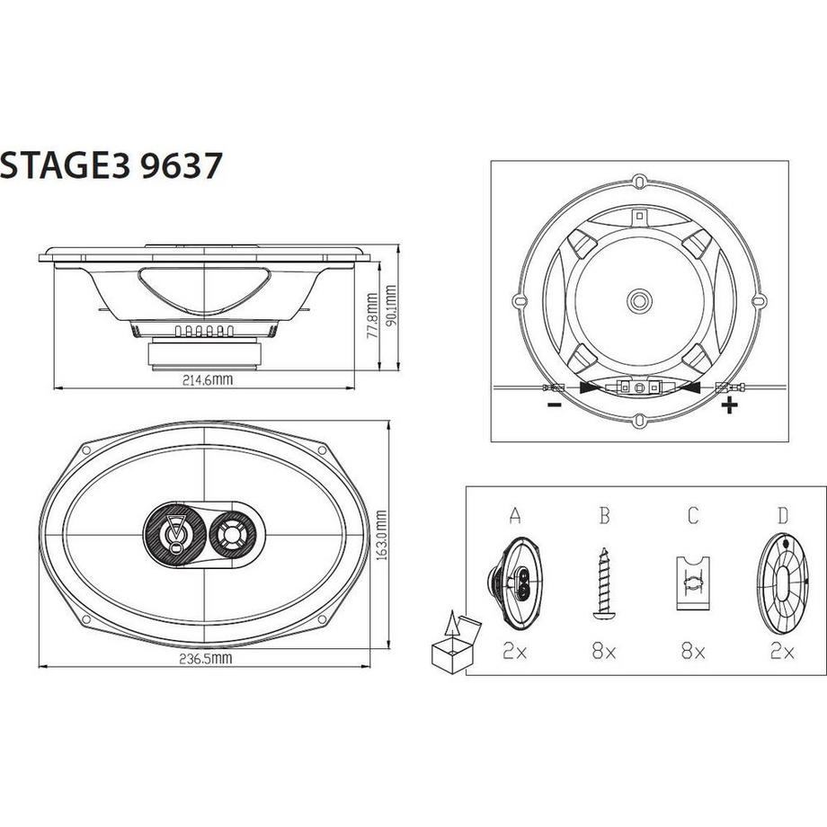 JBL  JBL Haut-parleur de voiture 3 voies Stage3 