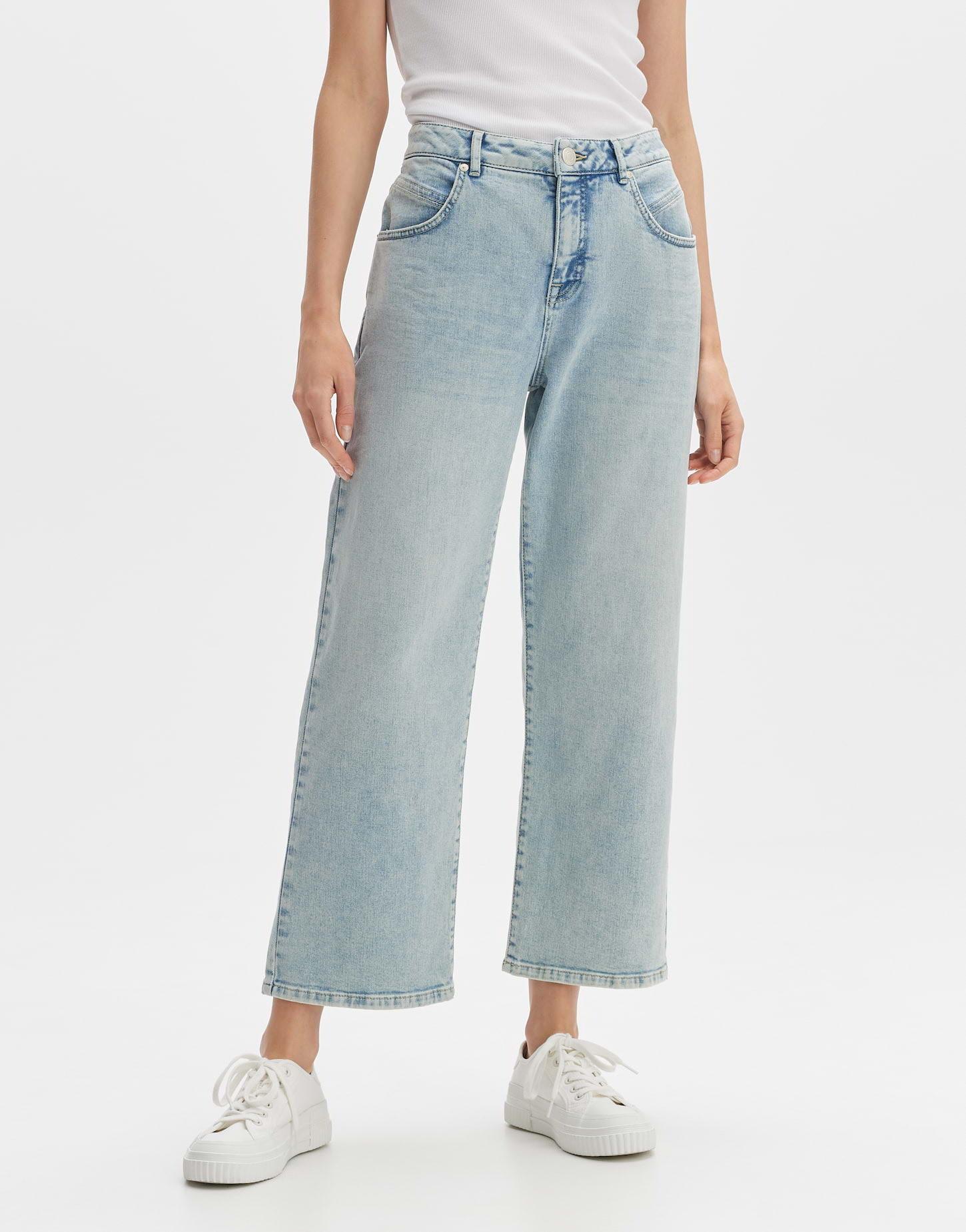 OPUS  Wide Cropped Jeans Momito fresh coupe droite 