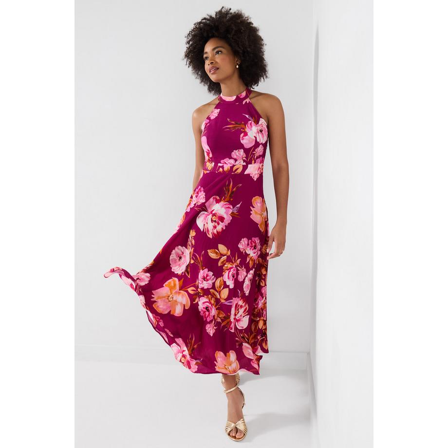 Joe Browns Robe Maxi Florale Licou avec Détail Dos Goutte  