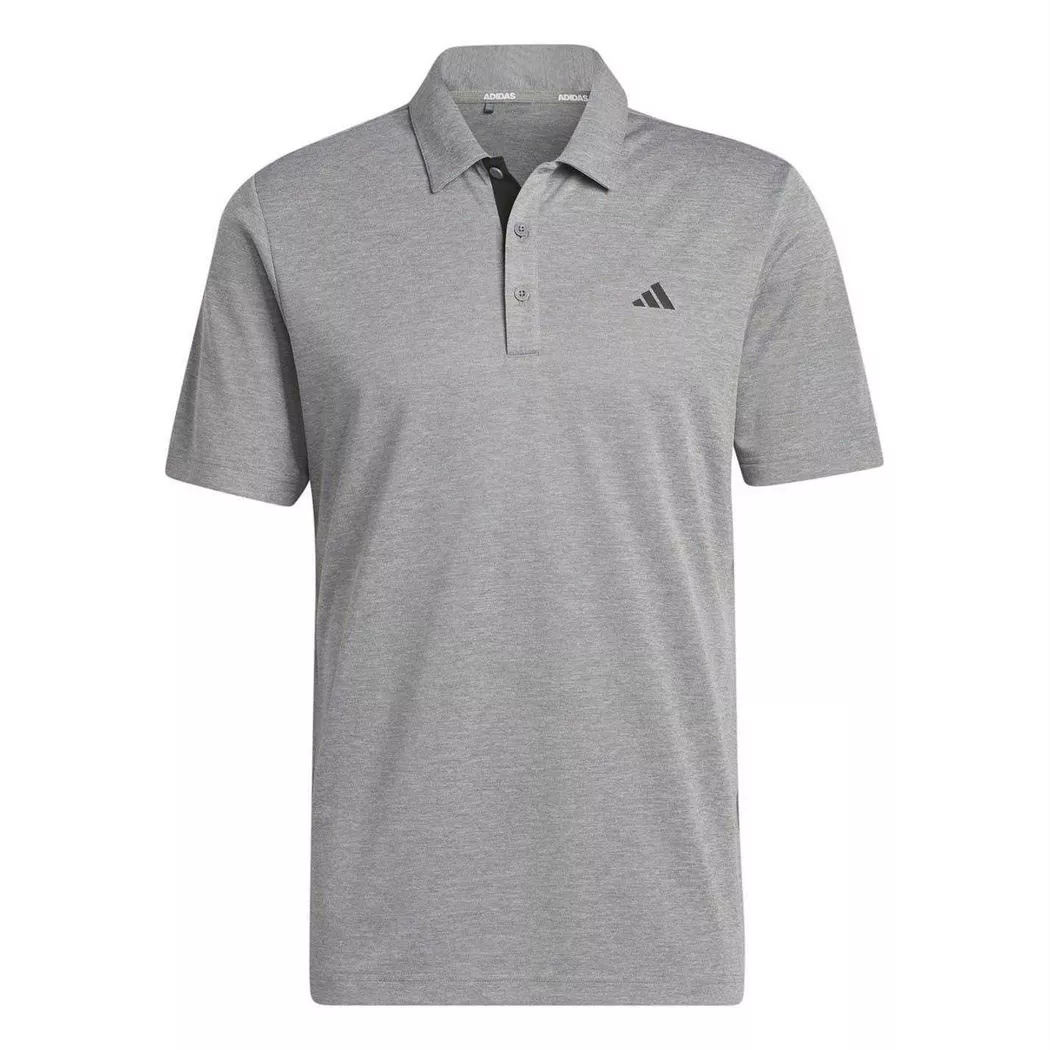 adidas - Poloshirt, Meliert, Emblem, M, Grau