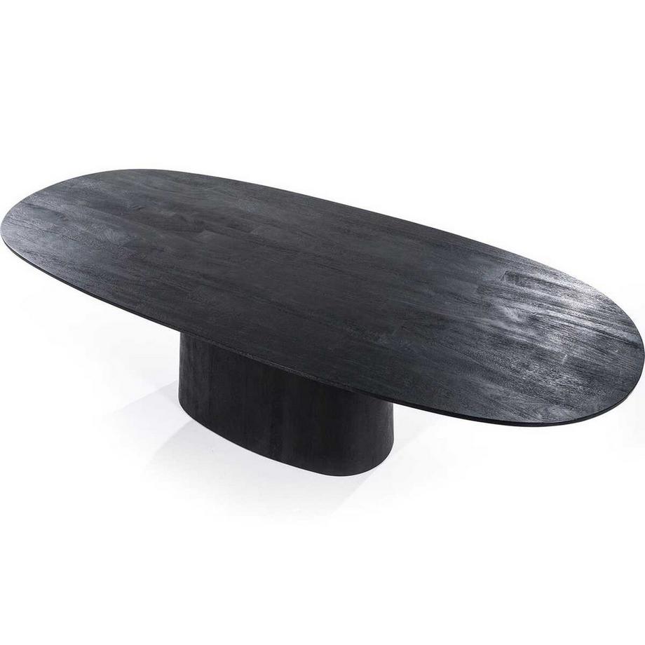 mutoni Table de salle à manger Aron ovale noire 300x110  