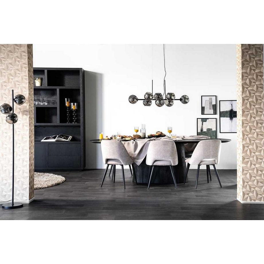 mutoni Table de salle à manger Aron ovale noire 300x110  