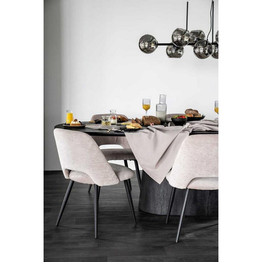 mutoni Table de salle à manger Aron ovale noire 300x110  