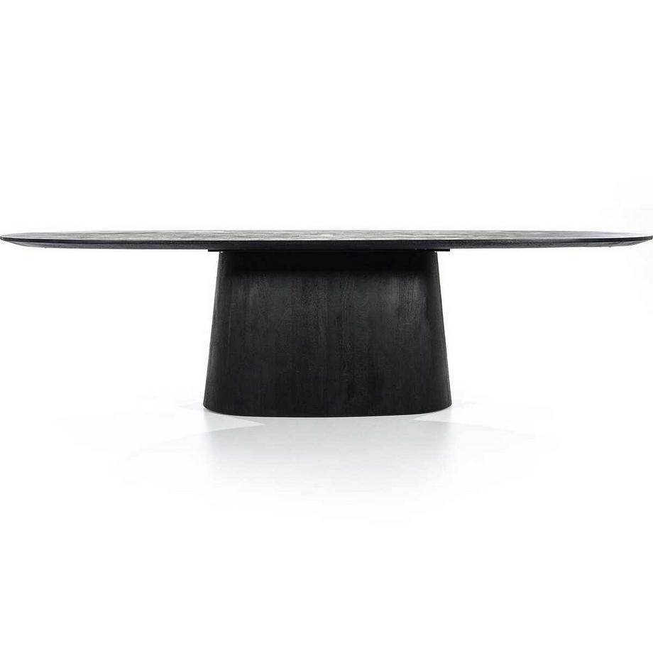 mutoni Table de salle à manger Aron ovale noire 300x110  