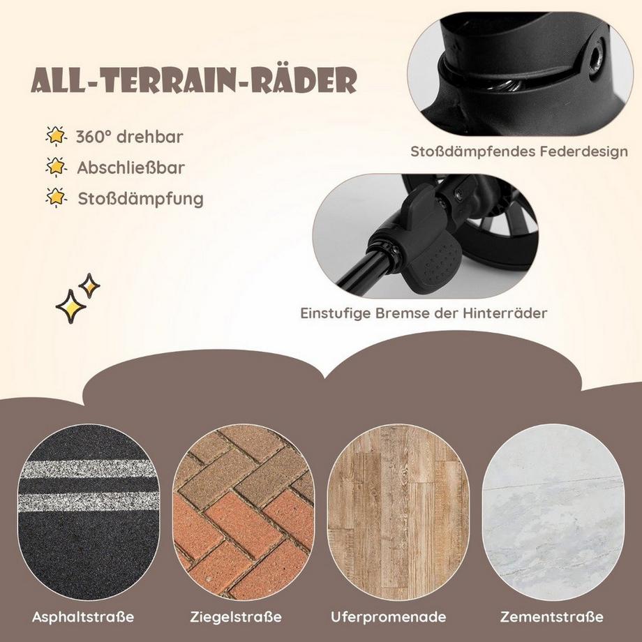 Northio  Geschwisterwagen klappbar Zwillingswagen mit verstellbarer Rückenlehne Tragbarer Zwillingsbuggy Dunkelgrau 