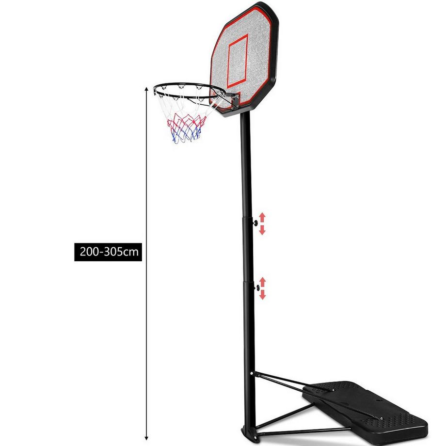 Northix  Basketballständer Basketballkorb Basketballanlage transportabel Basketball 200-305 cm 